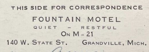 Fountain Motel (Fountains Tourist Court) - Vintage Postcard